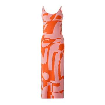 Fabumily Sexy Knit Bodycon Dress for Women Sleeveless Spaghetti Strap Cut Out Maxi Dress Backless Y2...