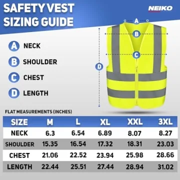 Neiko High Visibility Safety Vest with Reflective Strips | Ideal for All Activities