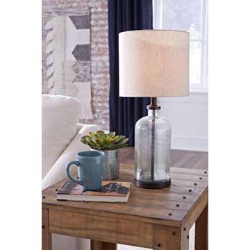 Stylish Bandile Modern Farmhouse Glass Table Lamp