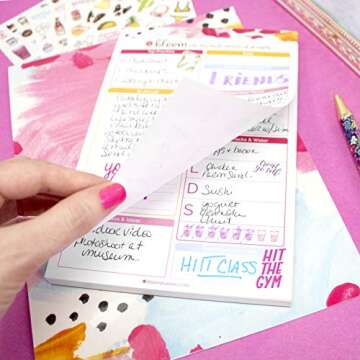 bloom daily planners Daily Planning System Tear Off to-Do Pad - Undated Checklist Notepad Organizer with Perforated Sheets - 6" x 9" (Abstract)