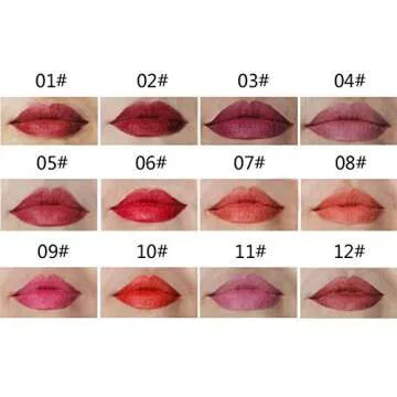 Matte Lip Liner Pencil Set - 12 Gorgeous Colors
