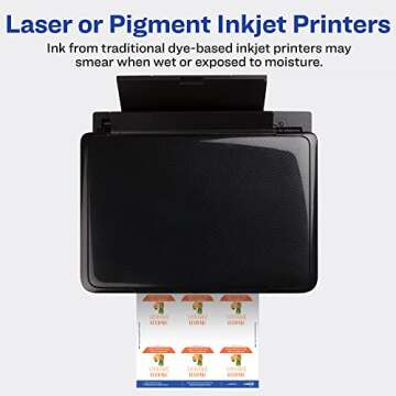 Avery Durable Waterproof Oil-Resistant Film Labels with Sure Feed Technology, 2" x 2" Square, Laser/...