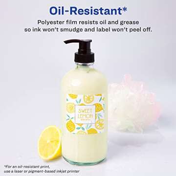 Avery Durable Waterproof Oil-Resistant Film Labels with Sure Feed Technology, 2" x 2" Square, Laser/Pigment-Inkjet, 120 Labels (64503)