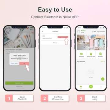Nelko Label Maker Machine with Tape, P21 Bluetooth Label Printer, Wireless Mini Label Makers with Multiple Templates for Organizing Office Home, Pink