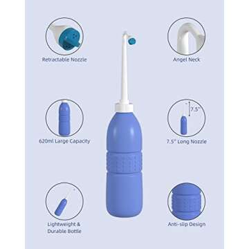 Hibbent Portable Bidet Sprayer and Travel Bidet with Hand Held Bidet Bottle for Personal Cleansing U...