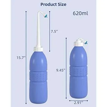 Hibbent Portable Bidet Sprayer and Travel Bidet with Hand Held Bidet Bottle for Personal Cleansing Use Extended Nozzle - Personal Hygiene Care Toilet Bidet Shower/Bathroom Bidet Spray -21.8oz(620ml)