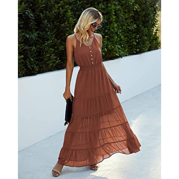 PRETTYGARDEN Spaghetti Strap Summer Maxi Dress for Women