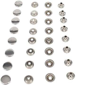 Laviesto Snap Fastener Kit,200pcs Stainless Steel Snap Button Press Stud Cap with 3 Setting Tools for Bag Leather Craft Sewing(15mm)