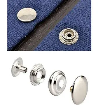 Laviesto Snap Fastener Kit,200pcs Stainless Steel Snap Button Press Stud Cap with 3 Setting Tools for Bag Leather Craft Sewing(15mm)