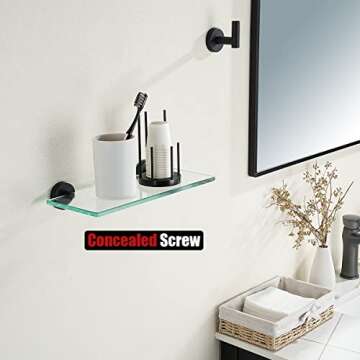JQK Bathroom Glass Shelf - Elegant Storage Solution 12x5