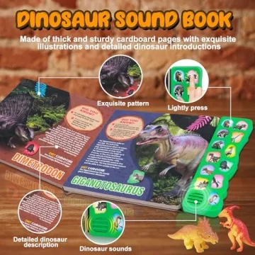 IVOXEX Dinosaur Audiobook & Toys Set for Kids