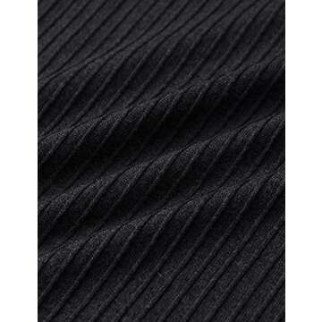 CRZ YOGA Seamless Ribbed Double Lined Long Sleeve Crop Tops for Women Crew Neck Athletic Workout Basic Cropped Fitted Shirts Black Small