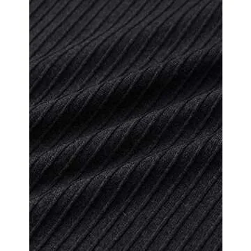 CRZ YOGA Seamless Ribbed Double Lined Long Sleeve Crop Tops for Women Crew Neck Athletic Workout Basic Cropped Fitted Shirts Black Small