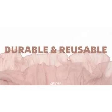 FEXIA Pink Cheesecloth Table Runner Valentine's Day Spring Easter Table Runner 35x120 Inches Boho Gauze Table Runner for Wedding Party Baby Shower Engagement Decor