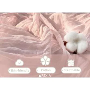 FEXIA Pink Cheesecloth Table Runner Valentine's Day Spring Easter Table Runner 35x120 Inches Boho Gauze Table Runner for Wedding Party Baby Shower Engagement Decor