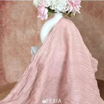 FEXIA Pink Cheesecloth Table Runner Valentine's Day Spring Easter Table Runner 35x120 Inches Boho Gauze Table Runner for Wedding Party Baby Shower Engagement Decor