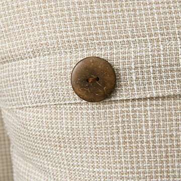 MIULEE Set of 2 Decorative Linen Throw Pillow Covers Cushion Case Triple Button Vintage Farmhouse Pillowcase for Couch Sofa Bed 18 x 18 Inch 45 x 45 cm Beige