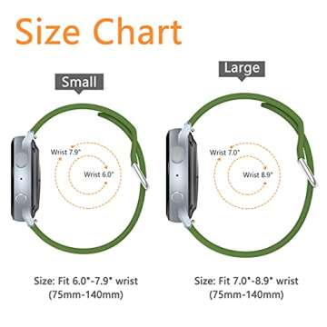 12 Pack Silicone Bands Compatible with Samsung Galaxy Watch Active 2/Active 40mm 44mm/Galaxy Watch 6&5&4 40mm 44mm/Watch 3 41mm/Watch 42mm, Gear S2 Classic/Gear Sports (20mm)(Silver Buckle)