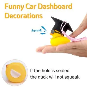 wonuu Graduation Hat Rubber Duck for Car and Home
