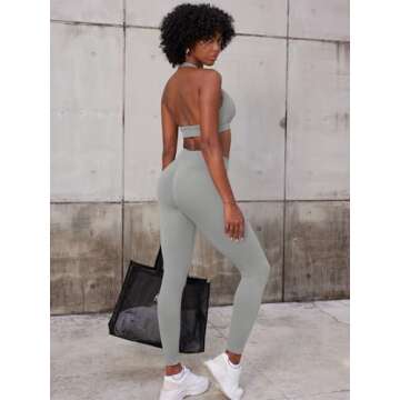 YEOREO Eileen Hidden Scrunch Butt Workout Leggings for Women Lifting Seamless Mid Low Waist 25" Gym Fitness Yoga Pants with Tummy Control Light Grey-S