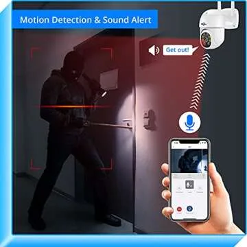 Hiseeu 2K 3MP PTZ Security Camera Outdoor,WiFi Camera, Auto Tracking&Light Alarm Floodlight & Color Night Vision,Two-Way Audio, Plug-in Cable,Compatible Wireless Camera System