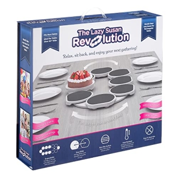 Original Dark Gray Lazy Susan Revolution - Expandable Design for Every Table Size