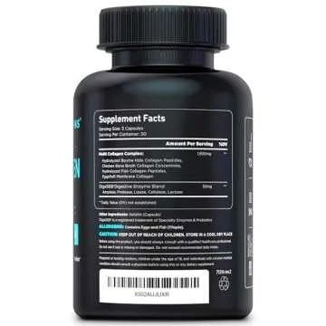 Vital Vitamins Multi Collagen for Women & Men - Type I, II, III, V, X - Grass Fed, Non-GMO - 150 Capsules