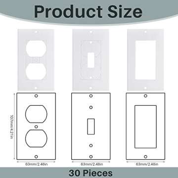 Tondiamo 30 Pcs Outlet Insulation and Draft Sealers Foam Insulation Pads Electrical Outlet Light Swi...