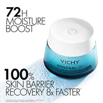 Vichy Mineral 89 Rich Cream, 72H Moisture Boosting Cream, Hydrating Face Moisturizer with Hyaluronic...