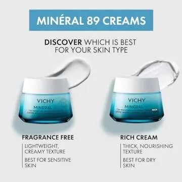Vichy Mineral 89 Rich Cream, 72H Moisture Boosting Cream, Hydrating Face Moisturizer with Hyaluronic Acid, Niacinamide and Lipids, Daily Face Moisturizeer with Rich Texture for Dry Skin