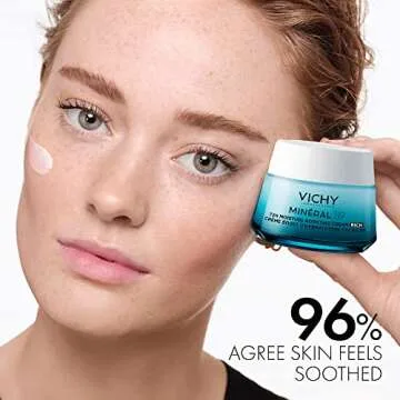 Vichy Mineral 89 Rich Cream, 72H Moisture Boosting Cream, Hydrating Face Moisturizer with Hyaluronic Acid, Niacinamide and Lipids, Daily Face Moisturizeer with Rich Texture for Dry Skin
