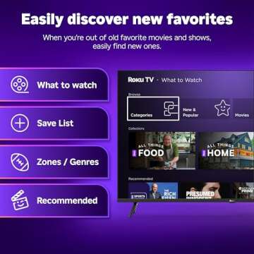 Roku Smart TV 2025 55-Inch 4K HDR TV with Voice Remote