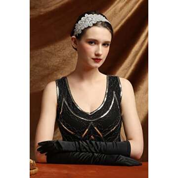 Comott Rhinestone Headband 1920s Great Gatsby Vintage Headpiece Flapper Headband Bride Wedding Hair ...