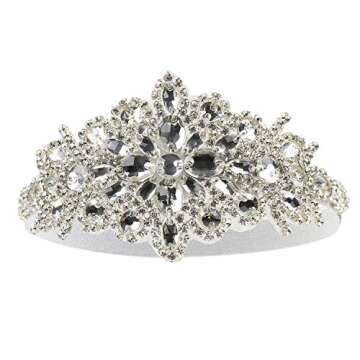 Comott Rhinestone Headband 1920s Great Gatsby Vintage Headpiece Flapper Headband Bride Wedding Hair Accessories for Women