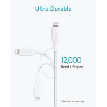 Anker USB C to Lightning Cable, Powerline II [10ft, MFi Certified] Extra Long Charging Cord for iPhone 13 13 Pro 12 Pro Max 12 11 X XS XR 8 Plus, AirPods Pro, Supports Power Delivery (White)