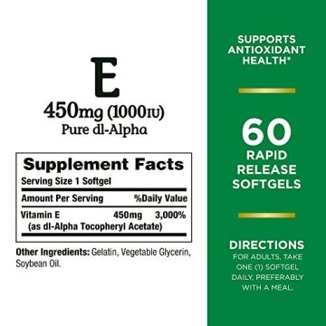 Nature's Bounty Vitamin E 1000 IU Softgels Antioxidant Immune Support