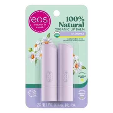 eos 100% Natural & Organic Lip Balm- Chamomile, Dermatologist Recommended for Sensitive Skin, All-Da...
