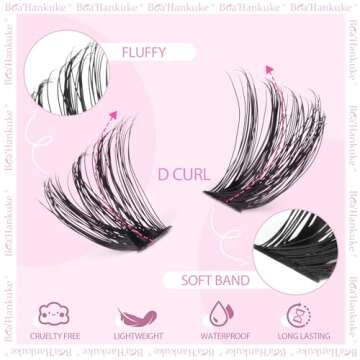 Boahankuke 644PCS Thick Lash Clusters Kit Bottom Lashes DIY Lash Extension Kit D Curl Volume Eyelash Extension Kit Individual Lash Clusters Kit with Lash Bond and Seal, Tweezers