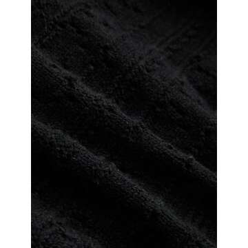 CIDER Women's Cardigan Crew Neck Heart Print Color Block Button Down Crop Top Long Sleeve Cute Cardigan: Black, S