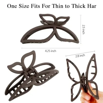AHONEY Hair Clip 4Pcs Butterfly Claw Clips for All Styles