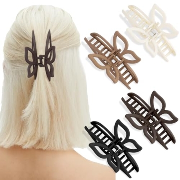 AHONEY Hair Clip 4Pcs Butterfly Claw Clips for All Styles