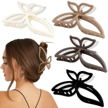 AHONEY Hair Clip 4Pcs Butterfly Claw Clips for All Styles