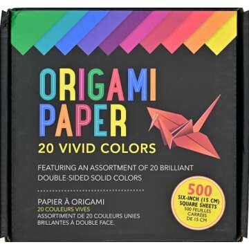 Origami Paper 20 Vivid Colors (500 sheets)