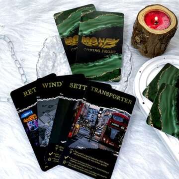 sishui Money and Career Oracle Cards Deck, Money Oracle Cards Set, Tarot Cards for Beginners, Help You Achieve Financial Goals