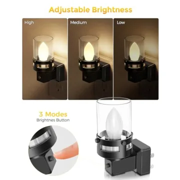 Briignite Candle Night Light Set with Brightness Control
