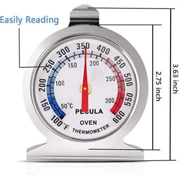 Oven Thermometer 2 Pack 50-300°C/100-600°F, Oven Grill Fry Chef Smoker Thermometer Instant Read St...