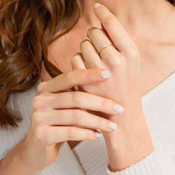 Mameloly 1.5mm 925 Sterling Silver 14K Gold Plated CZ Wedding Bands for Women Dainty Stackable Cubic Zirconia Engagement Rings for Her Size 5.5