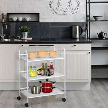 Topeakmart 3-Tier Salon Trolley Cart: Chic & Functional Beauty Storage