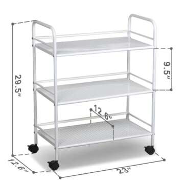 Topeakmart 3-Tier Salon Trolley - Stylish Rolling Organizer