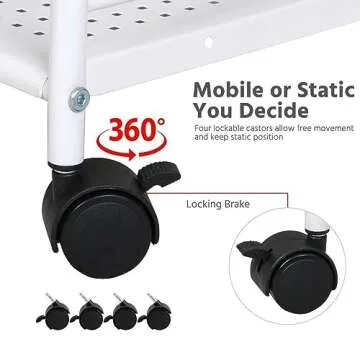 Topeakmart 3-Tier Salon Trolley - Stylish Rolling Organizer